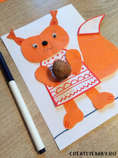 Белочка поделка аппликация