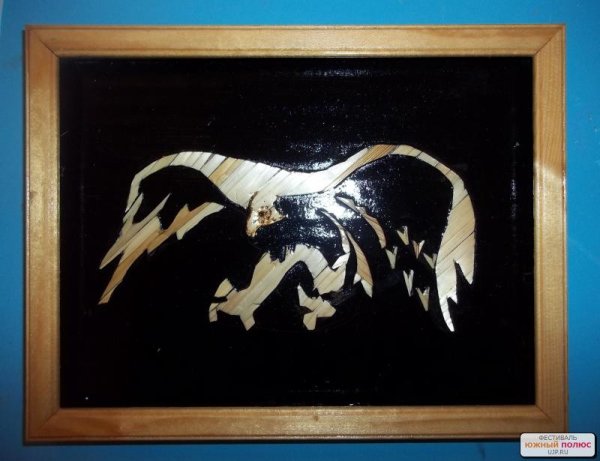 Картина из соломки Слоник