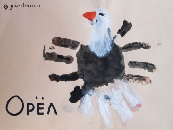 Рисование ладошками обезьяна