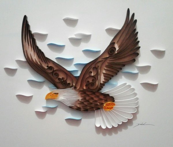 Объемные птицы из бумаги