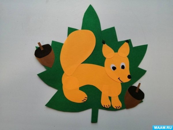Аппликация Белочка в подготовительной группе
