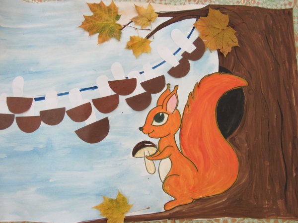 Рисование Белочка в старшей группе