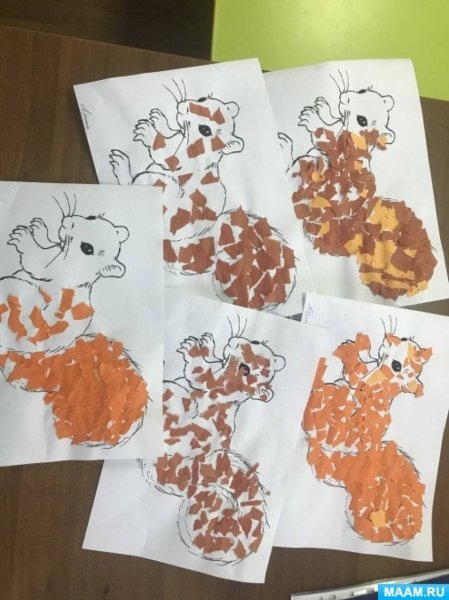 Аппликация белка в старшей группе