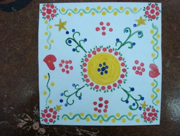 Декоративное рисование на квадрате