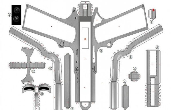 Кольт 1911 развертка из бумаги