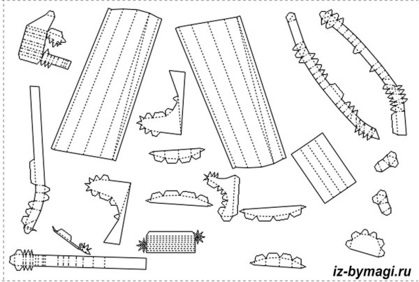 Пистолет из бумаги схема