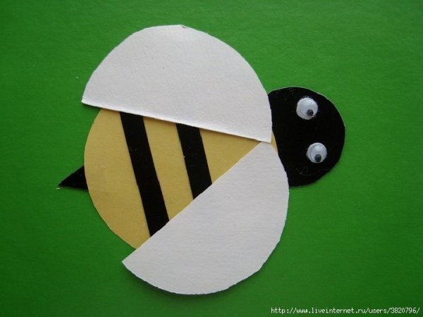 Аппликация Пчелка из бумаги в средней группе