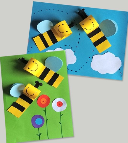 Пчёлка из цветной бумаги