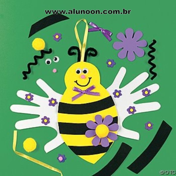 Аппликация пчёлка из цветной бумаги
