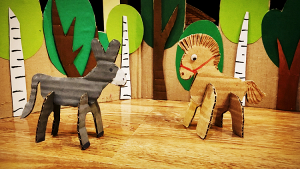 Поделка ослик из картонной упаковки