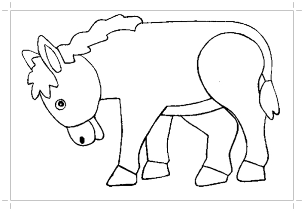 Ослик раскраска