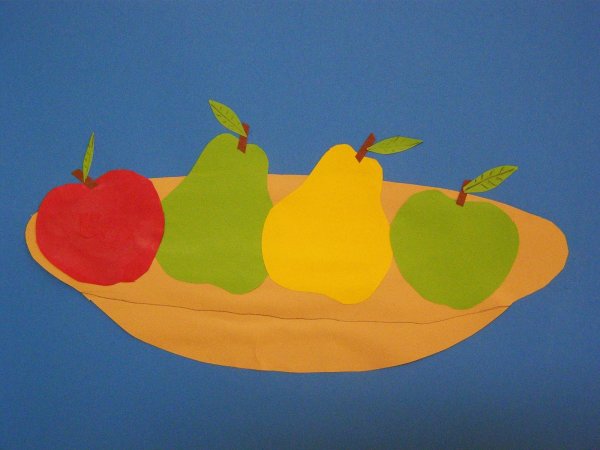 Аппликация овощи и фрукты в подготовительной группе