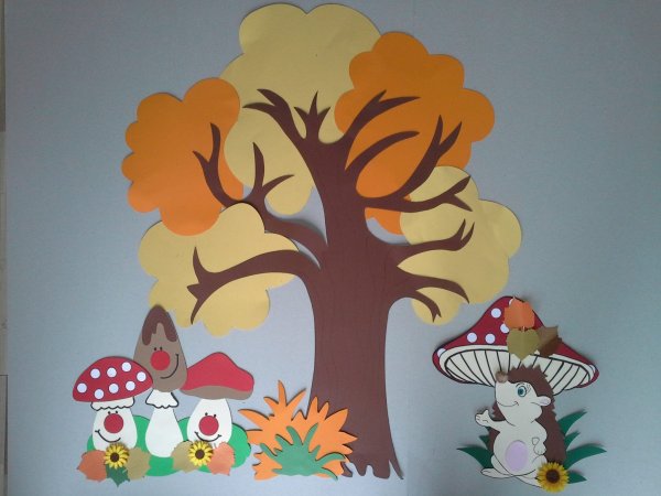 Аппликация на окно осень