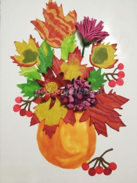Осенний букет пластилинография