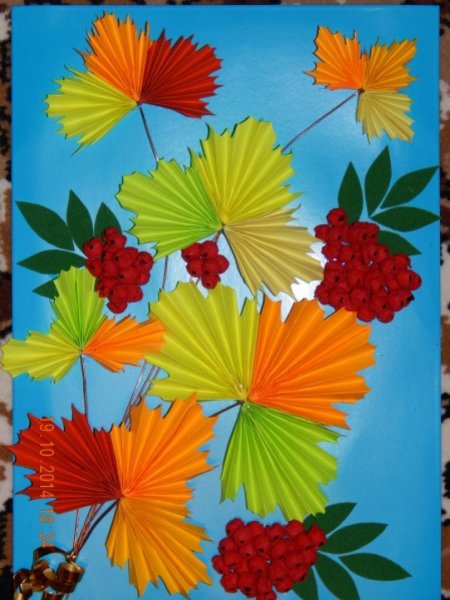 Осенний букет из цветной бумаги