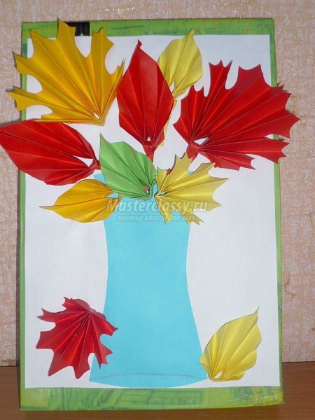 Поделка осенний букет из цветной бумаги