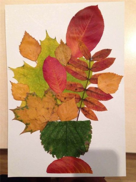 Композиция из листьев для детского сада