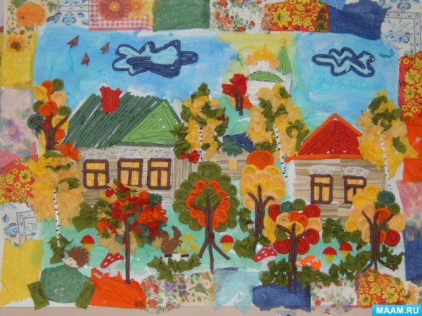 Коллективная работа осень в подготовительной группе