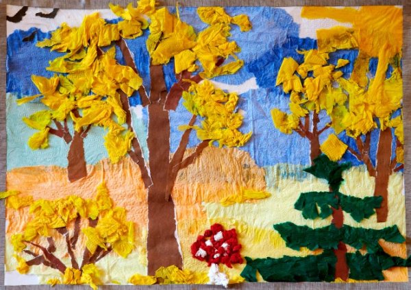 Аппликация на тему осень