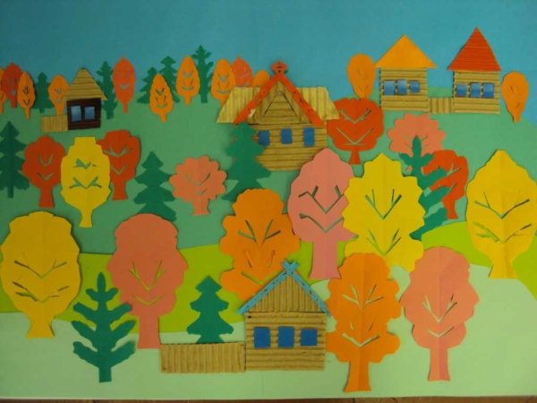 Аппликация на тему осень