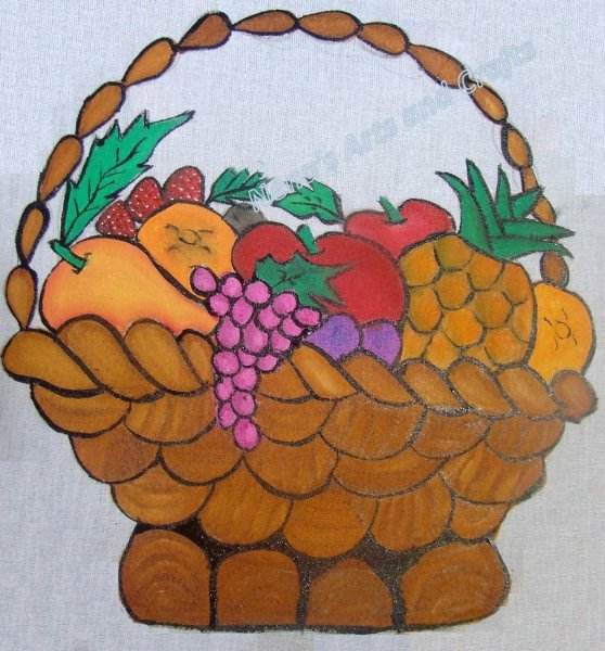 Рисование корзина с фруктами