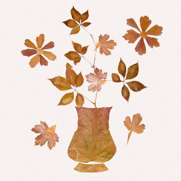 Аппликация букет из осенних листьев