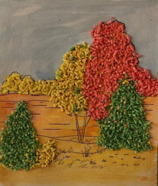 Осенние поделки из крупы