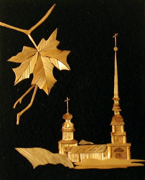 Листья из соломки