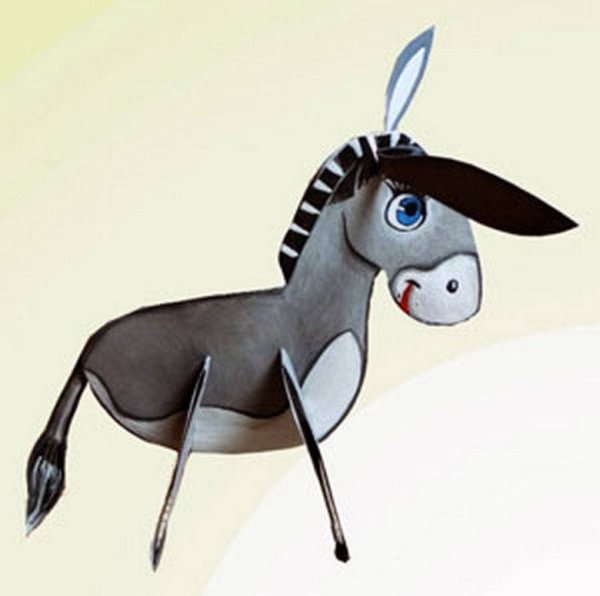 Поделка ослик из бумаги