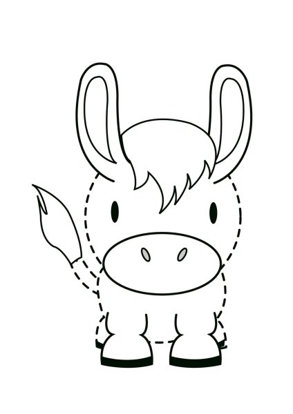 Осел раскраска для детей