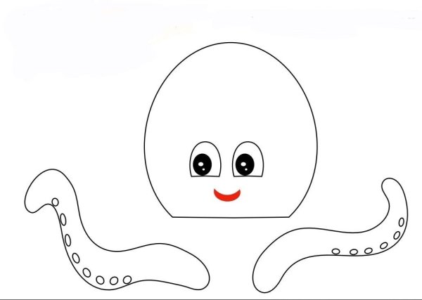 Осьминог шаблон для аппликации