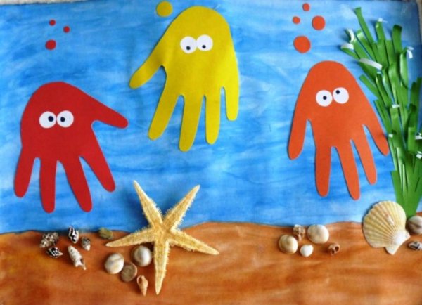 Осьминог из ладошки