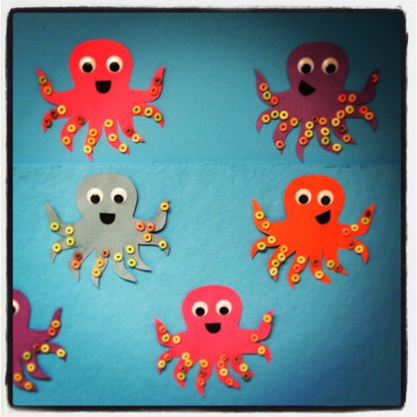 Осьминог поделка для детей из бумаги