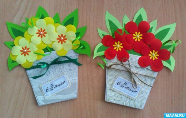 Открытка на 8 марта в детском саду