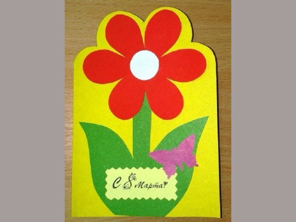 Простая аппликация на 8 марта