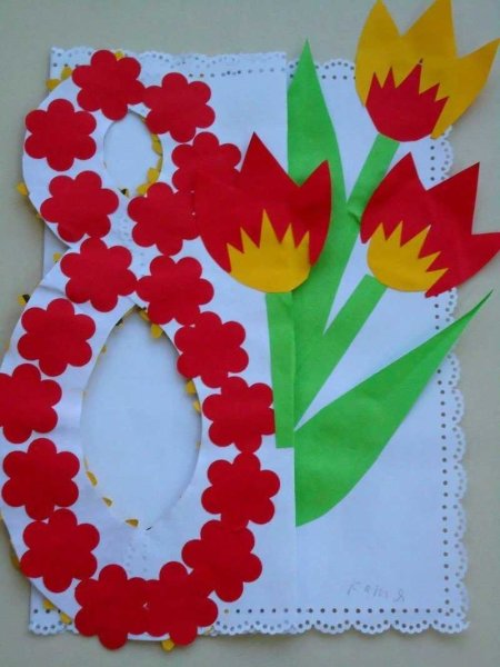 Аппликация к 8 марта для малышей