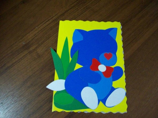 Открытка в технике аппликация