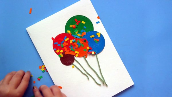 Аппликация воздушные шарики