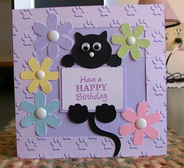 Открытка с котиком своими руками