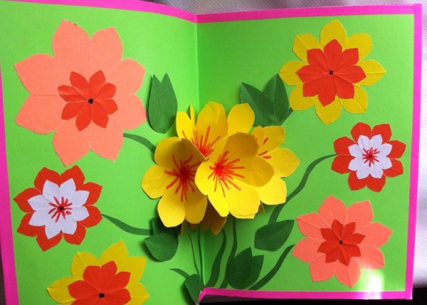 Объемная аппликация цветы