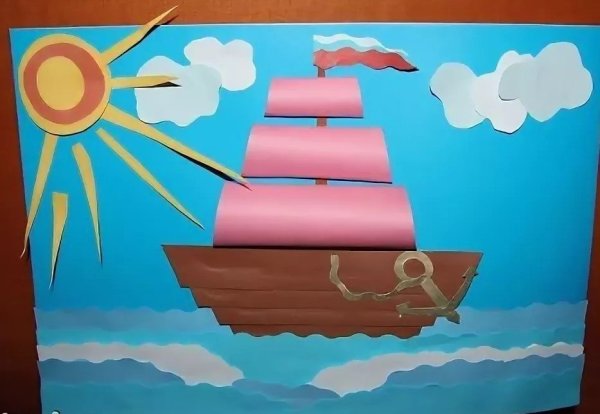 Аппликация корабль