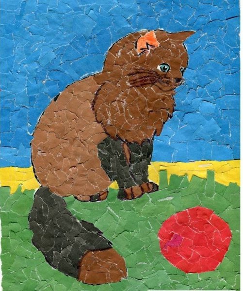 Поделки из рваной бумаги для детей