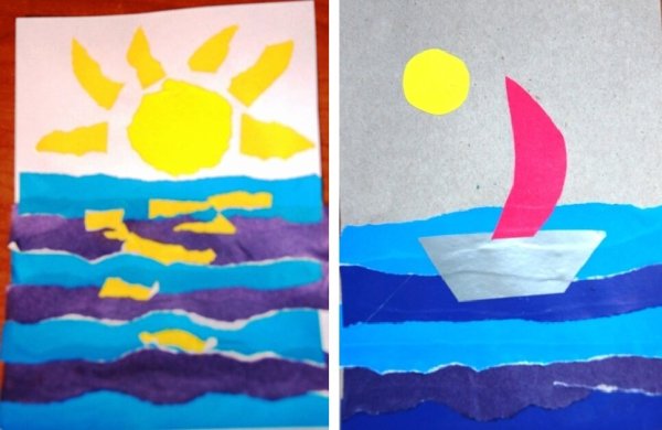 Обрывная аппликация для малышей