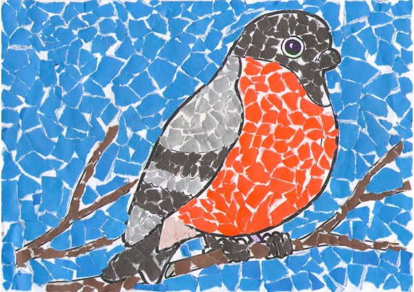 Обрывная мозаика Снегирь