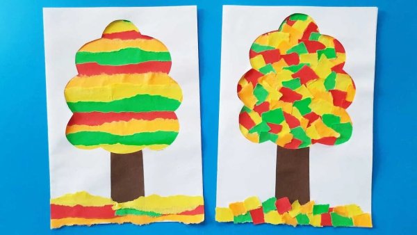 Аппликация из обрывной бумаги