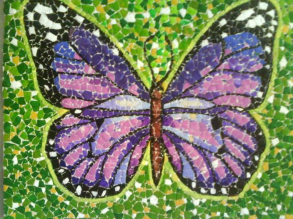 Бабочка в технике мозаики