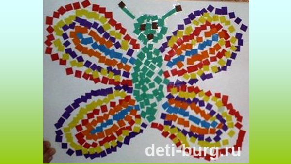 Обрывная аппликация бабочка