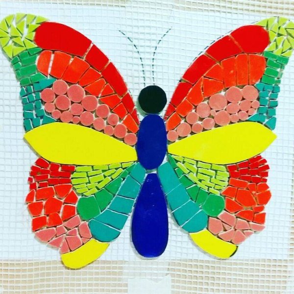 Мозаика бабочка из бумаги