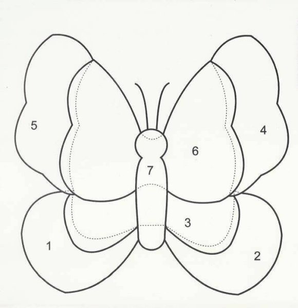 Аппликация из ткани бабочка