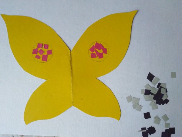 Бабочка аппликация из бумаги